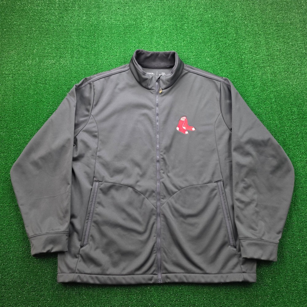 Boston Red Sox Jacket Mens 2XL Charcoal Grey Softshell Full Zip MLB Basball
